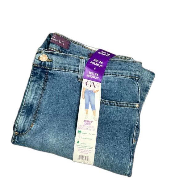 Gloria Vanderbilt Women's Capri Stretch Jeans Amanda Blue Size 14 NWT - Picture 2 of 10